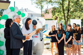 Podziękowania dla sponsorów nowego placu zabaw